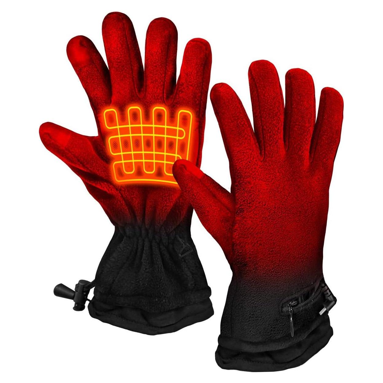 Guantes Calentados ActionHeat para Invierno - Forro Polar Negro
