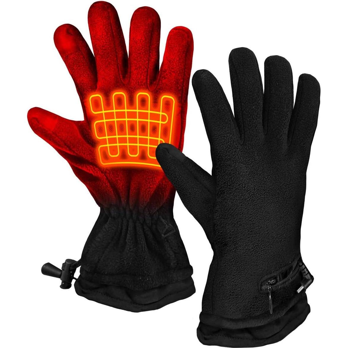 Guantes Calentados ActionHeat para Invierno - Forro Polar Negro