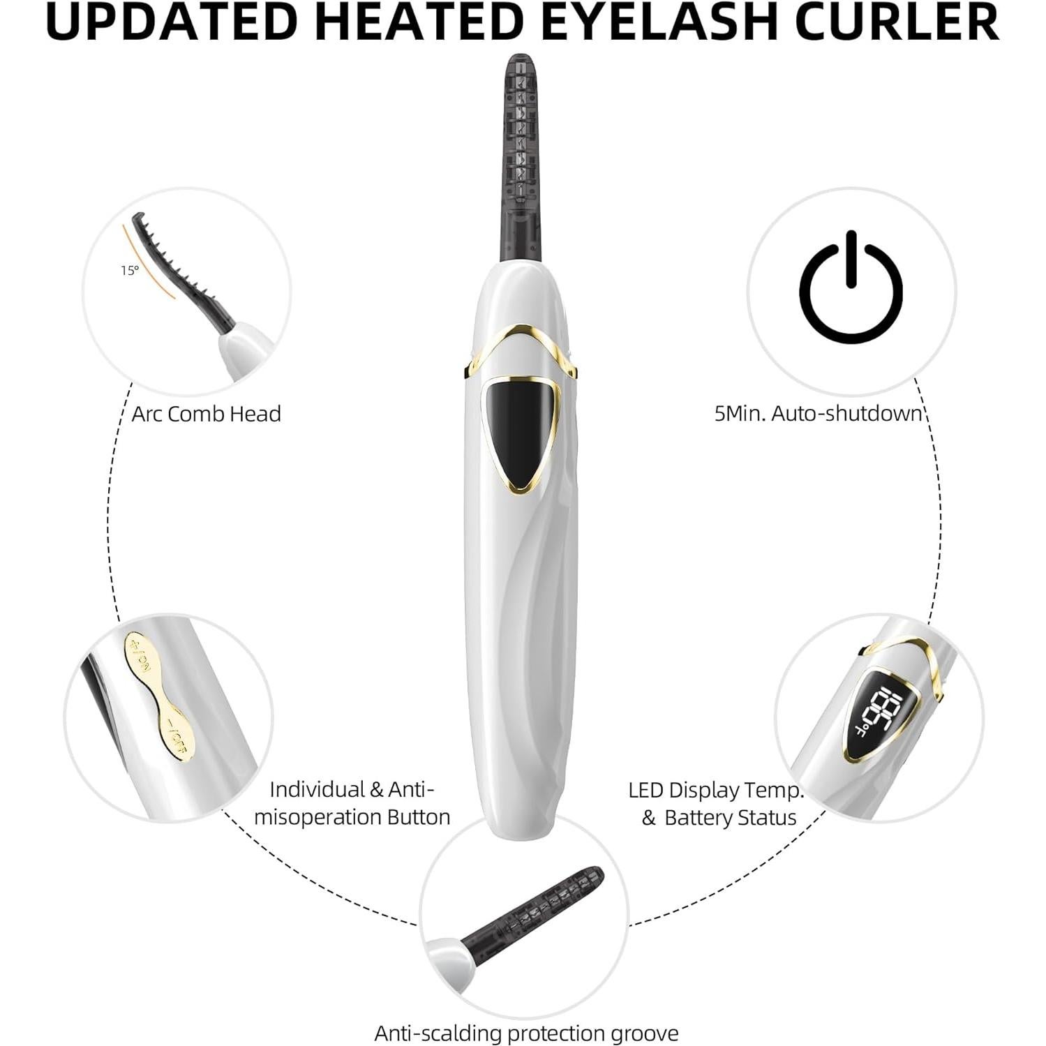 Rizador de Pestañas Eléctrico EYECURL S600 - Calentado, 24H