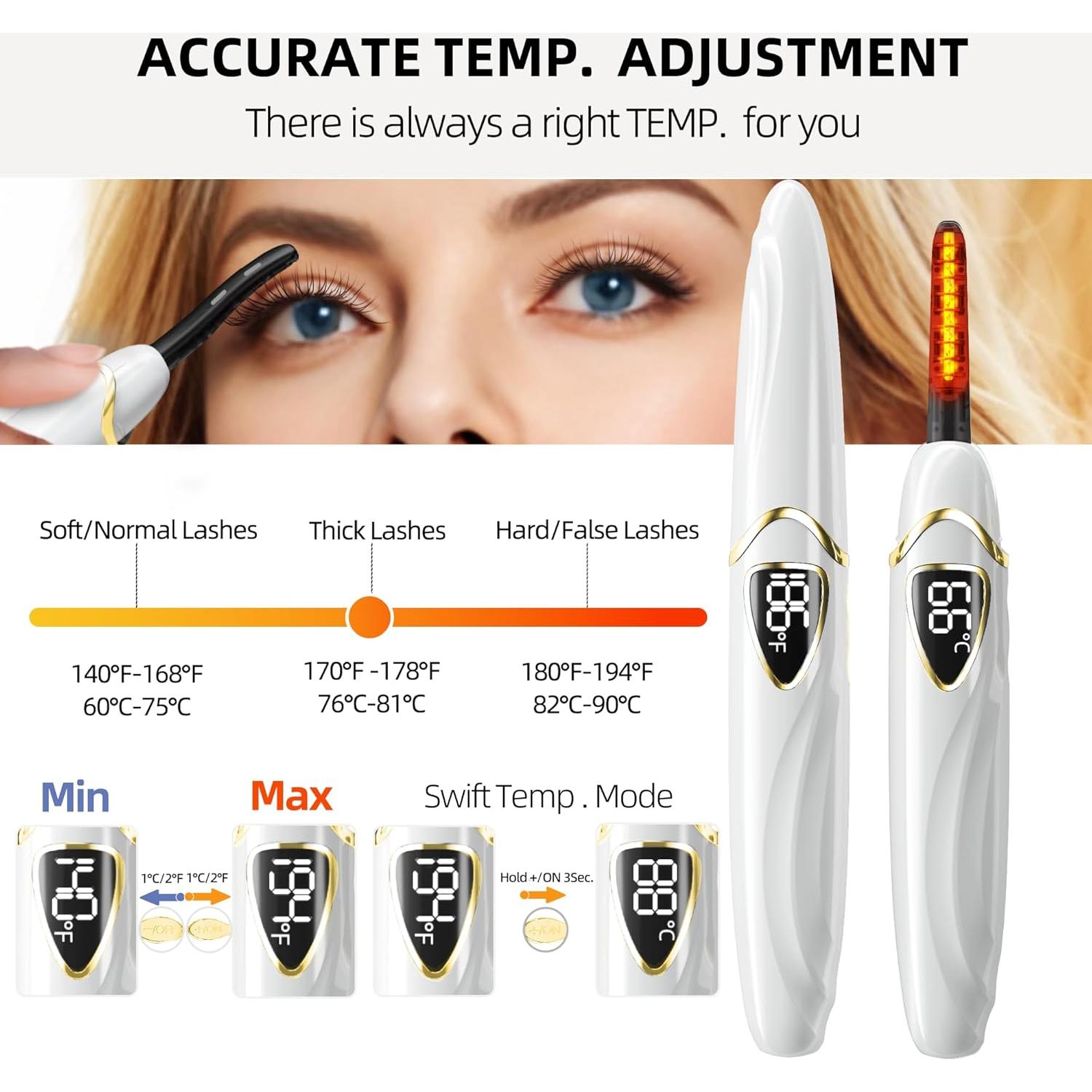 Rizador de Pestañas Eléctrico EYECURL S600 - Calentado, 24H