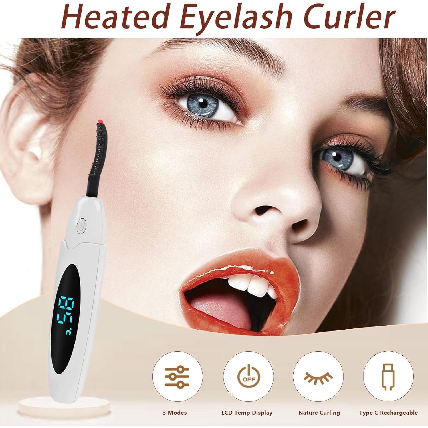 Rizador de Pestañas Eléctrico Acavado con Pantalla LED 3 Temperaturas