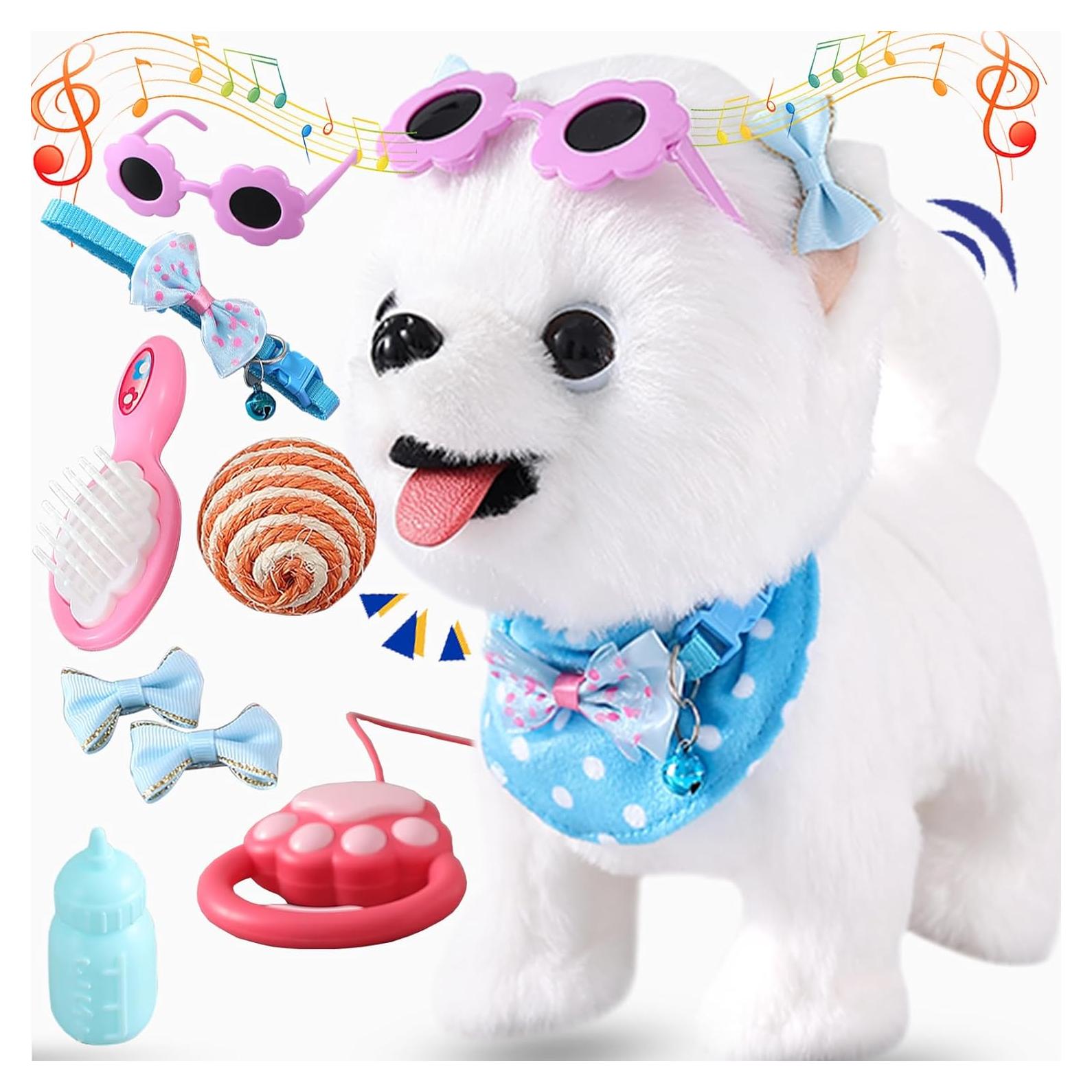 Juguete Interactivo de Perro Samoyedo Ylpaprm - Camina, Canta y Lame