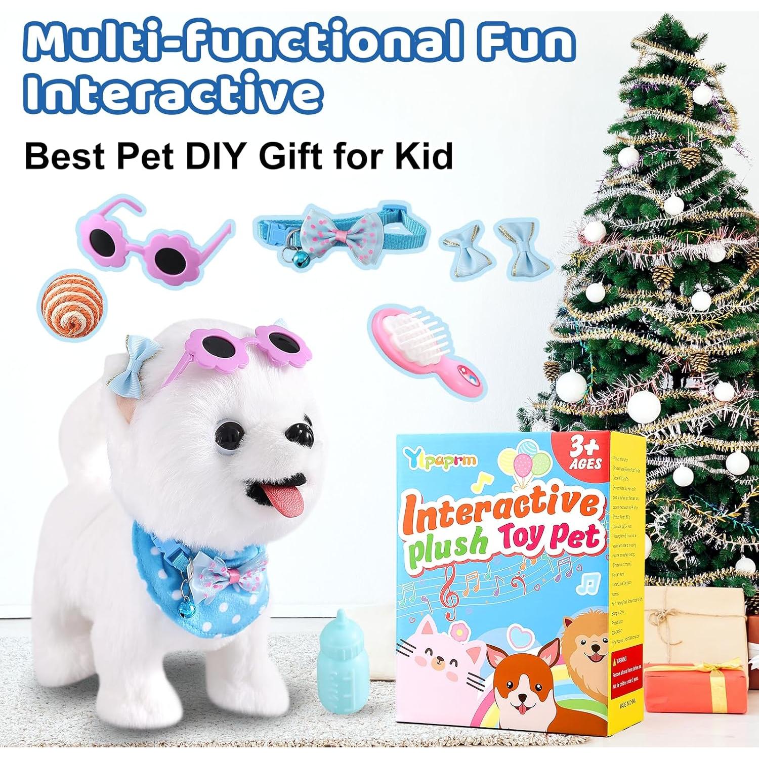 Juguete Interactivo de Perro Samoyedo Ylpaprm - Camina, Canta y Lame