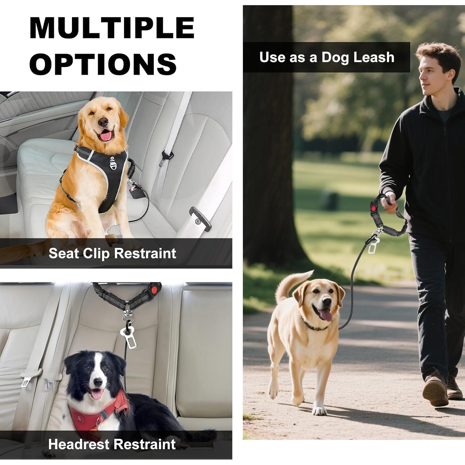 Cinturón de Seguridad para Perros Giiyoe 2 en 1 Alta Resistencia