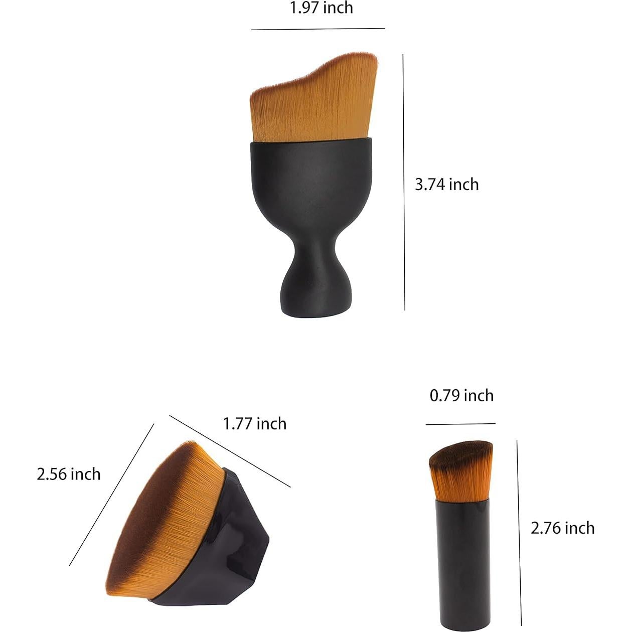 Set de Brochas de Maquillaje XUFAN - 3 Piezas para Base y Corrector