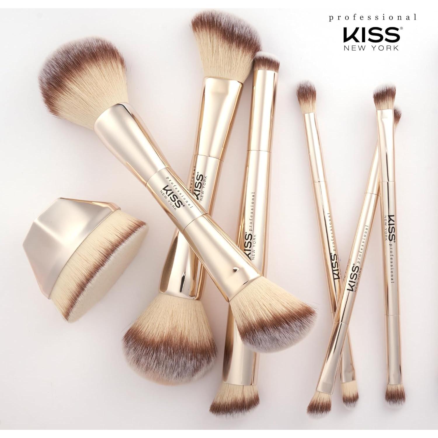 Brocha Profesional Doble Punta KISS NEW YORK para Maquillaje