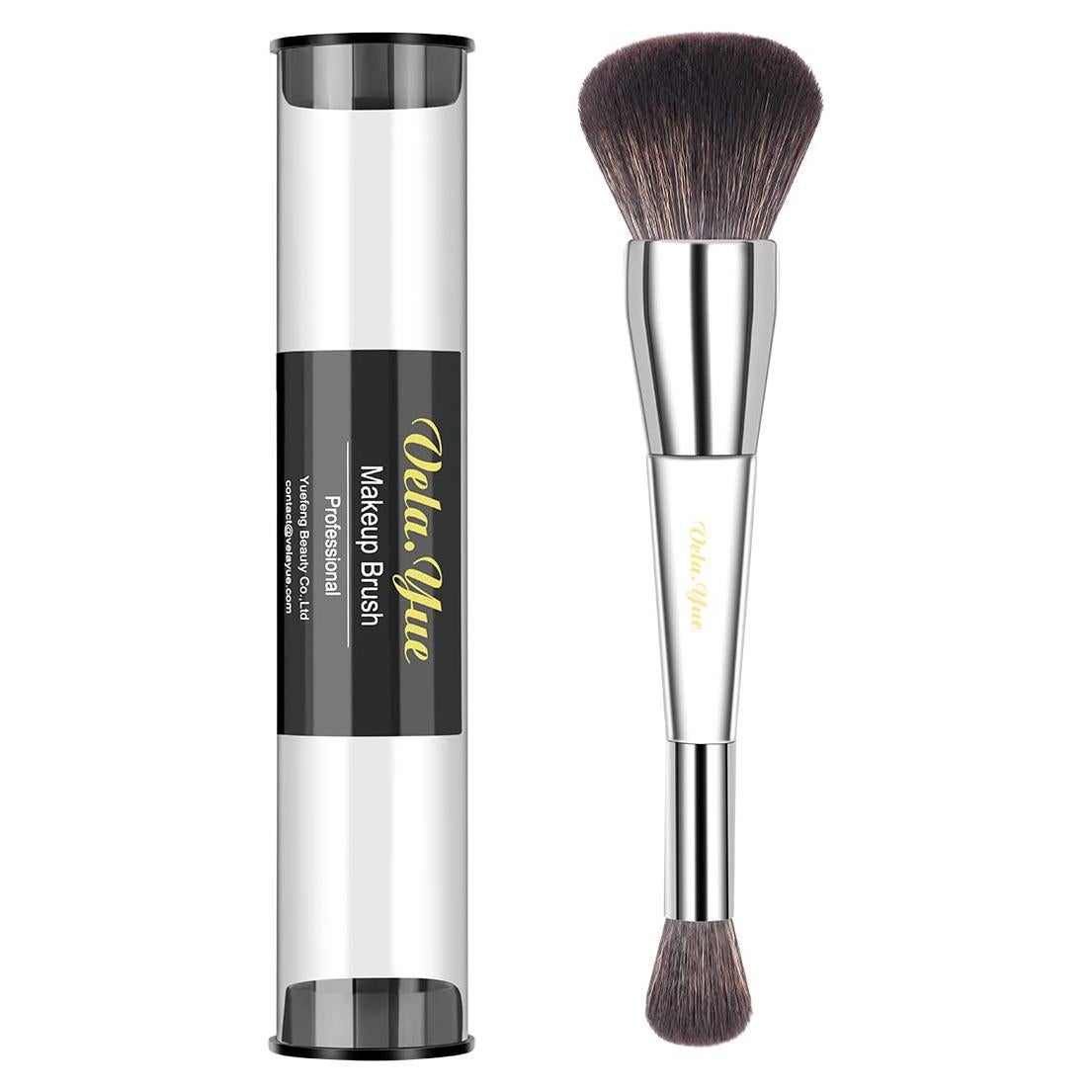 Brocha de Maquillaje Vela.Yue Doble Punta para Crema y Polvo