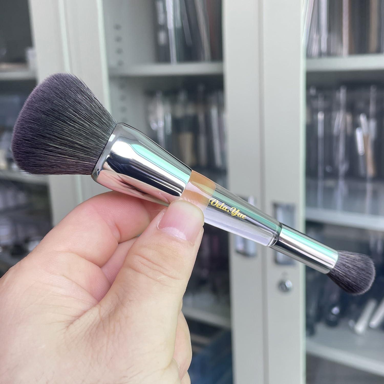 Brocha de Maquillaje Vela.Yue Doble Punta para Crema y Polvo