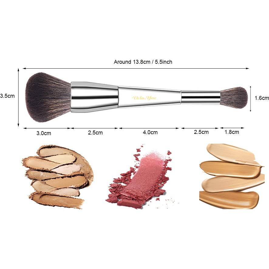 Brocha de Maquillaje Vela.Yue Doble Punta para Crema y Polvo