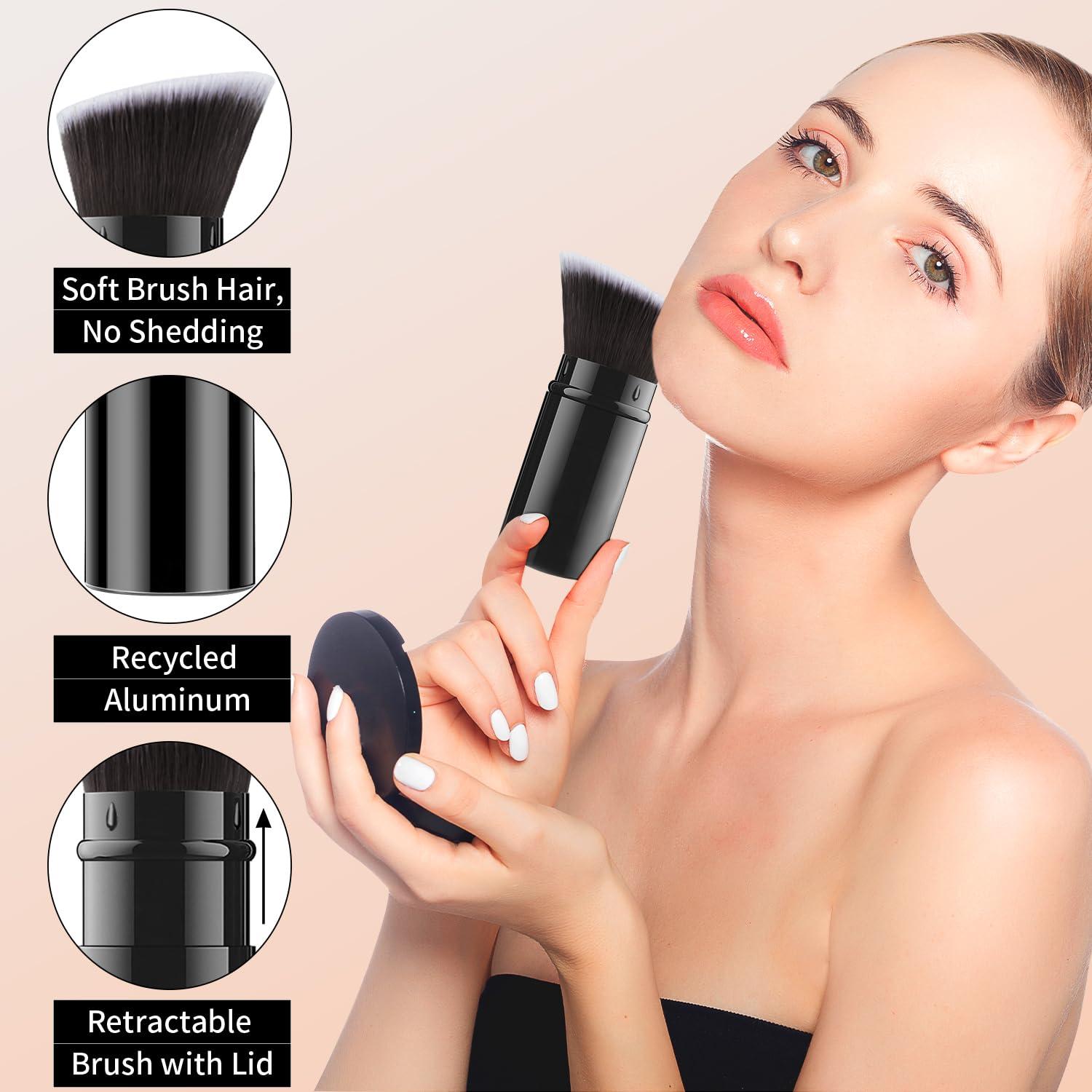 Brocha de Maquillaje Retráctil Falliny Kabuki Angulada 10.39cm