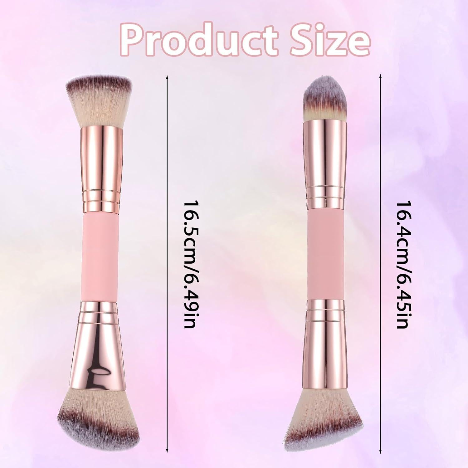 2 Piezas Brochas de Maquillaje Doble Cara MBAIYO - Contorno y Mezcla