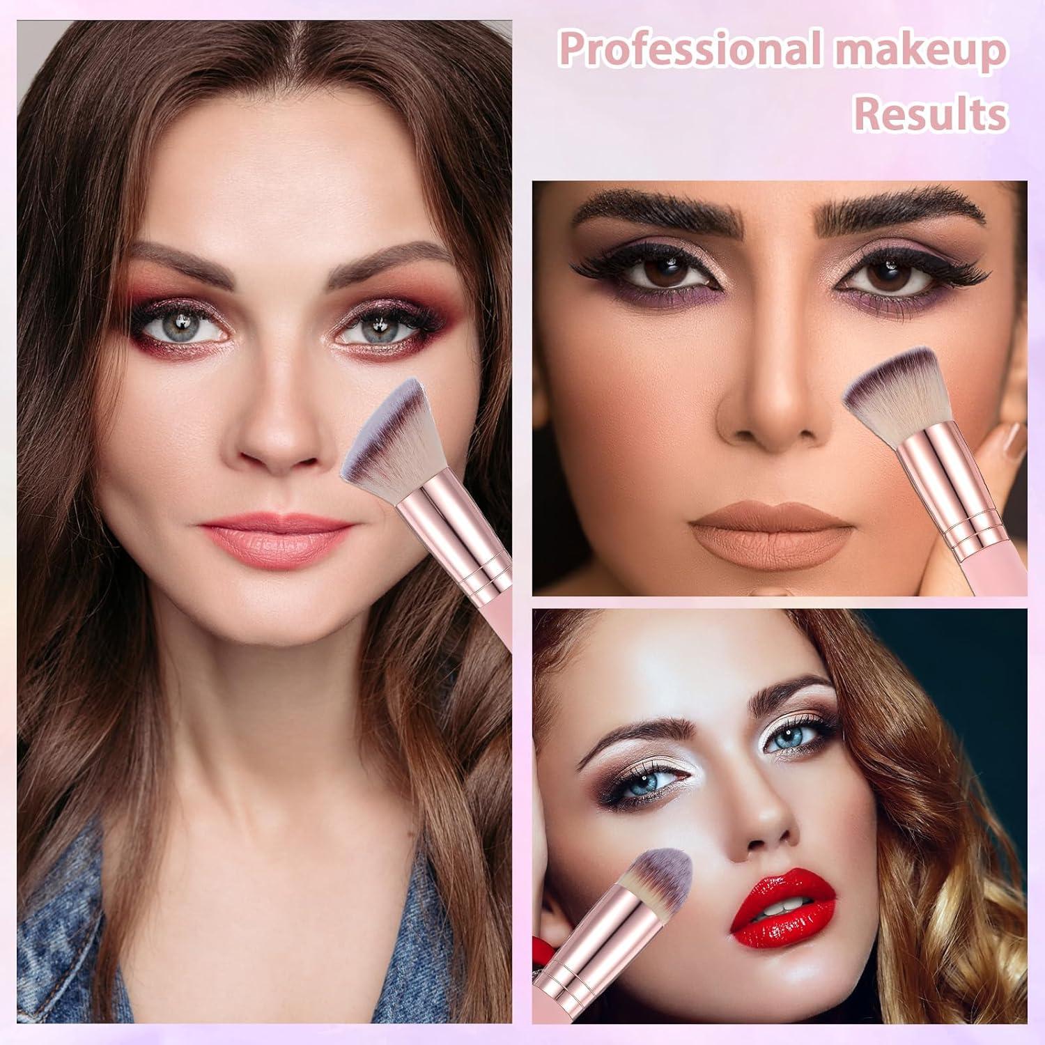 2 Piezas Brochas de Maquillaje Doble Cara MBAIYO - Contorno y Mezcla