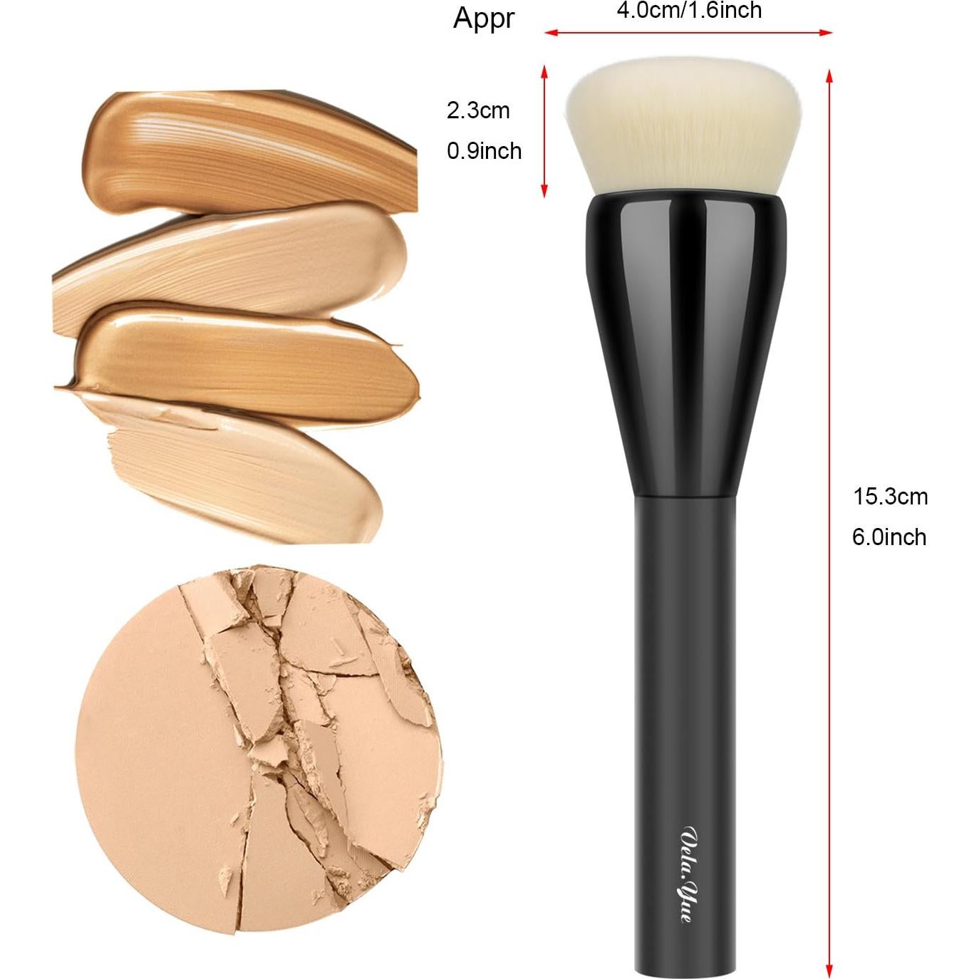 Brocha de Maquillaje Grande Vela.Yue para Base y Contorno