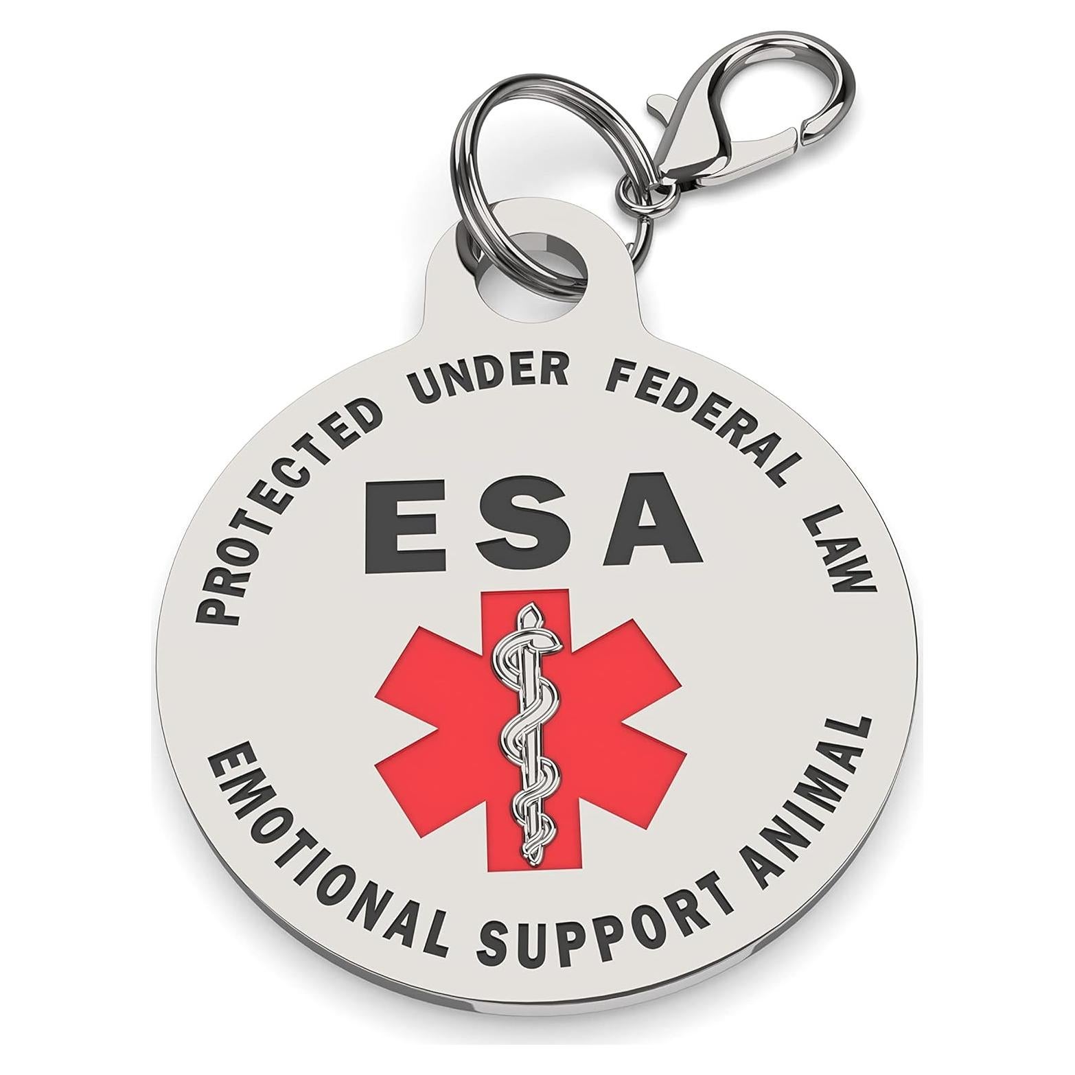 Etiqueta de Perro de Servicio K9King ESA - Doble Cara Roja