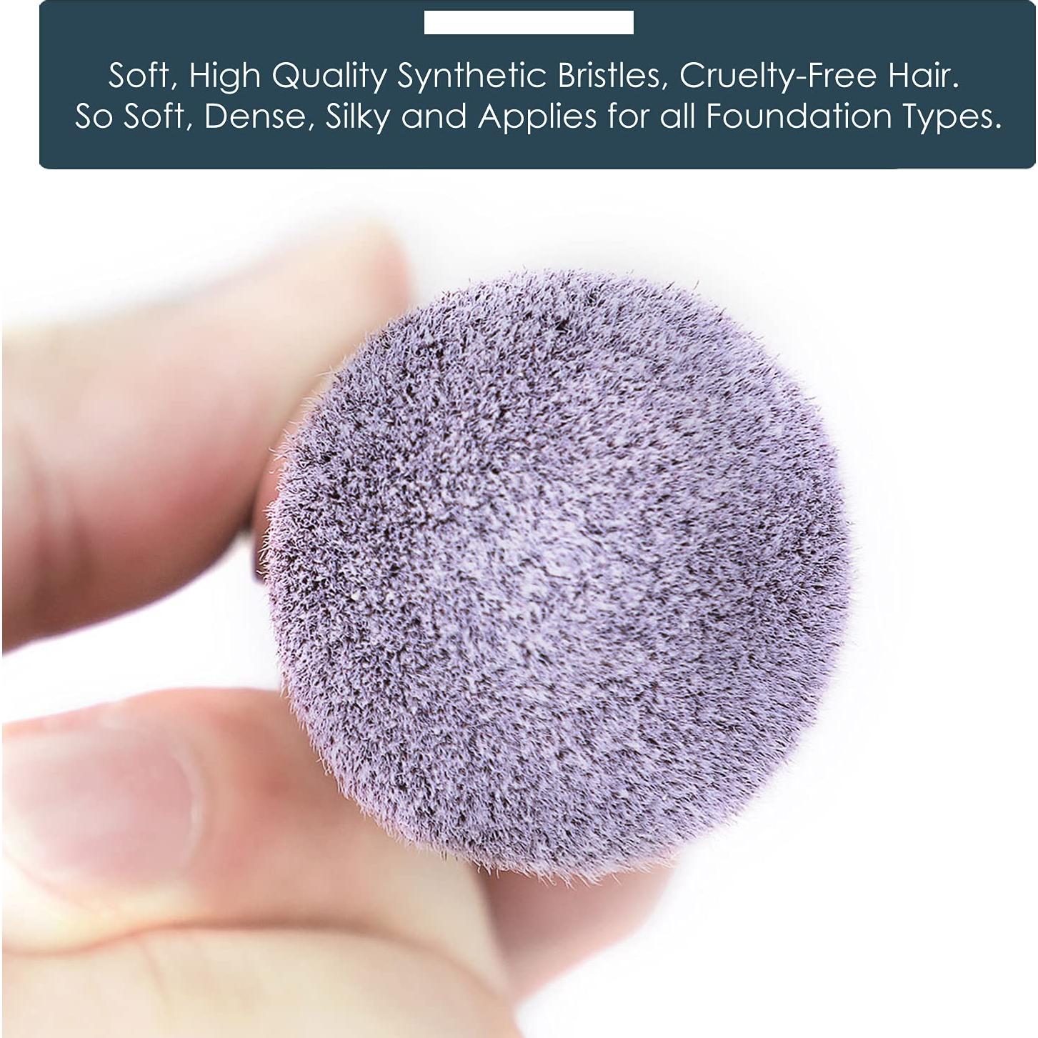 Brocha de Maquillaje Kabuki KINGMAS Punta Redonda Negra