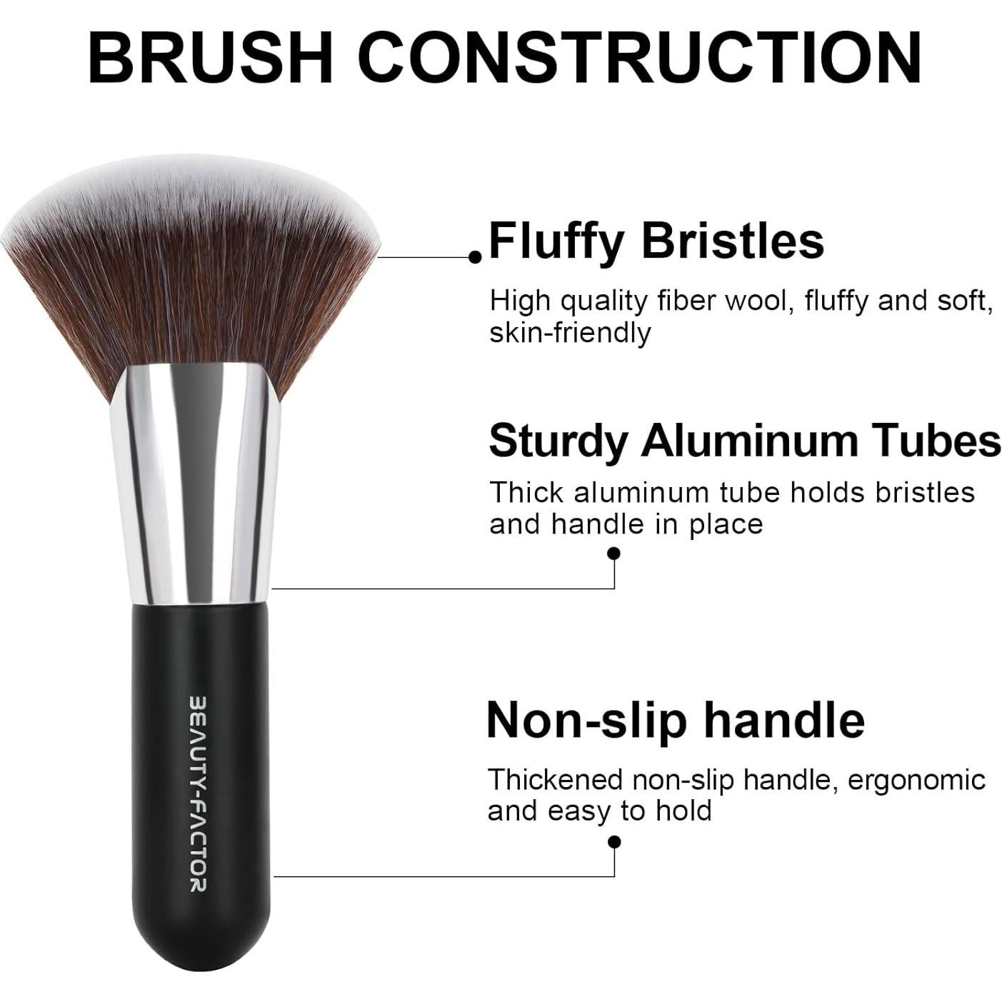 Brocha Bronceadora Kabuki BeautyFactor 12CM Cerdas Suaves