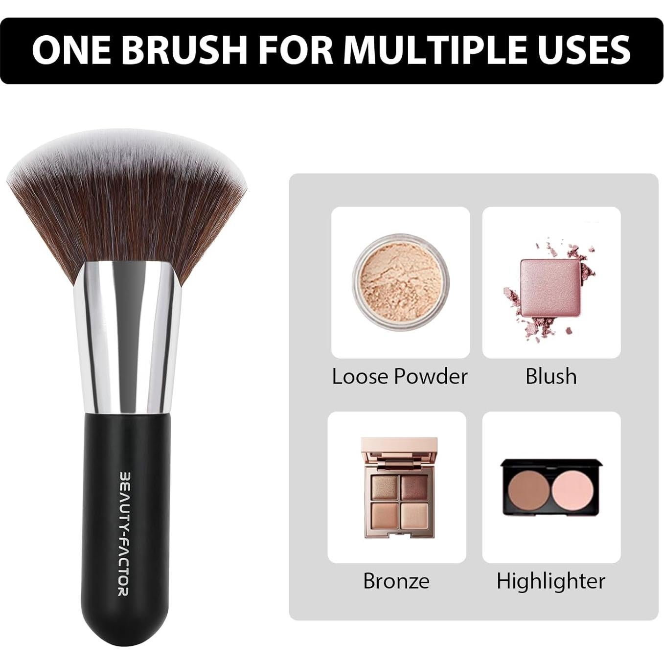 Brocha Bronceadora Kabuki BeautyFactor 12CM Cerdas Suaves