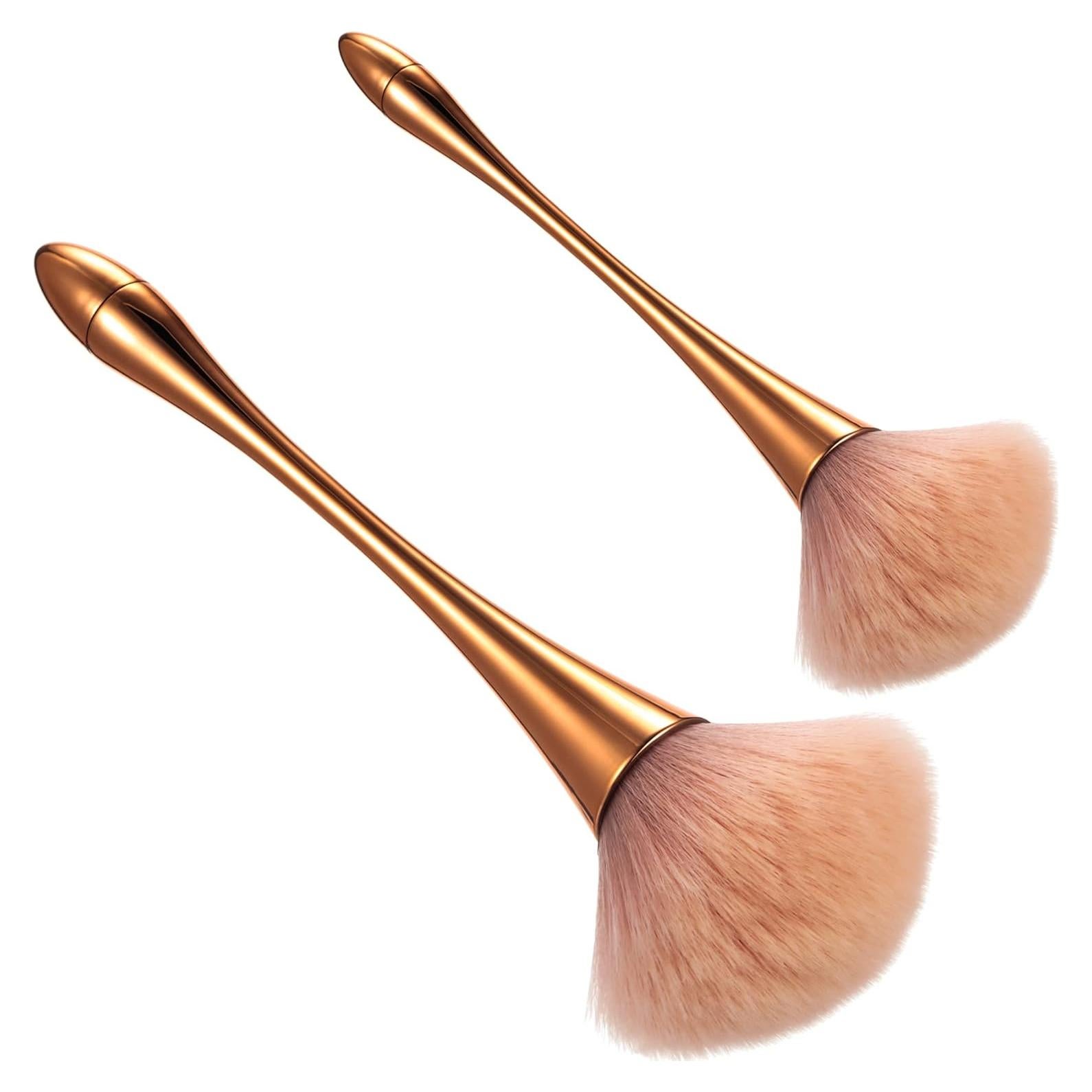 Pinceles de Maquillaje Boao 2 Pcs Oro Rosa - Polvo y Base