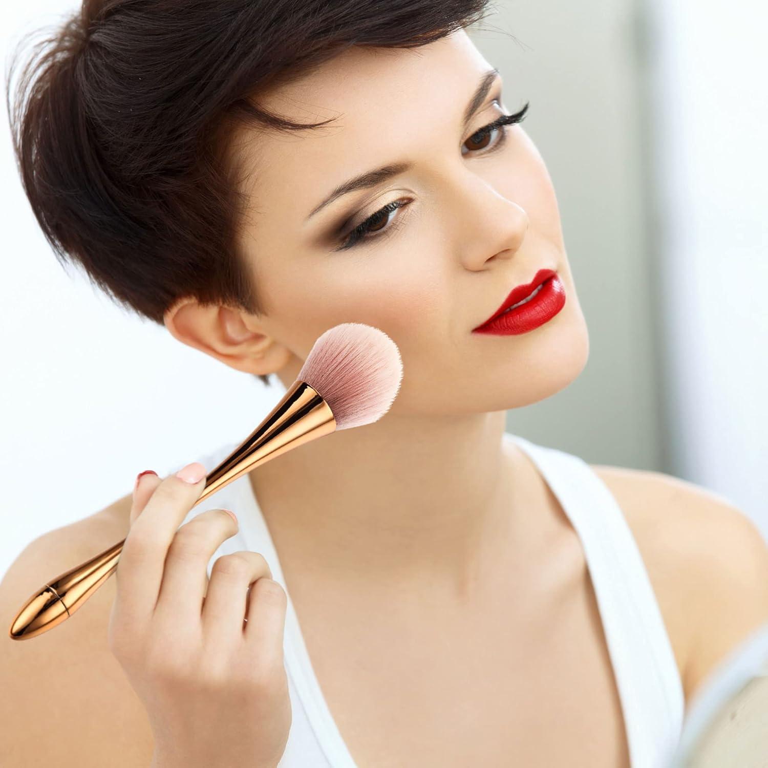 Pinceles de Maquillaje Boao 2 Pcs Oro Rosa - Polvo y Base