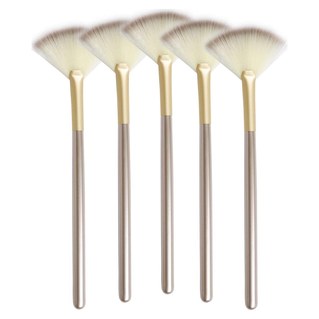 Kit de 5 Brochas de Abanico Facial Veibeau - Nylon Suave