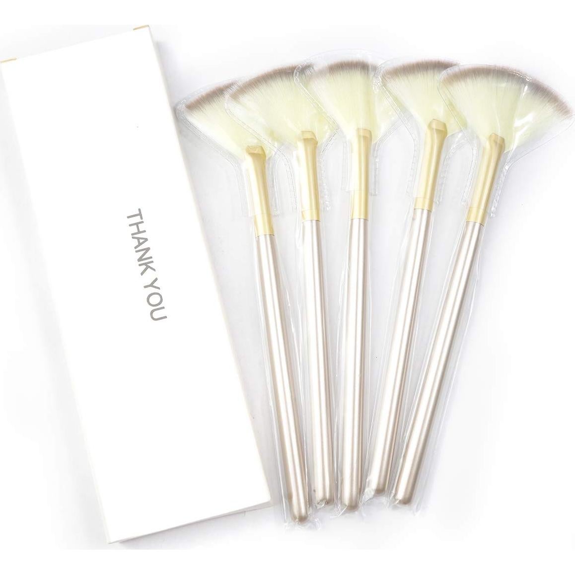 Kit de 5 Brochas de Abanico Facial Veibeau - Nylon Suave