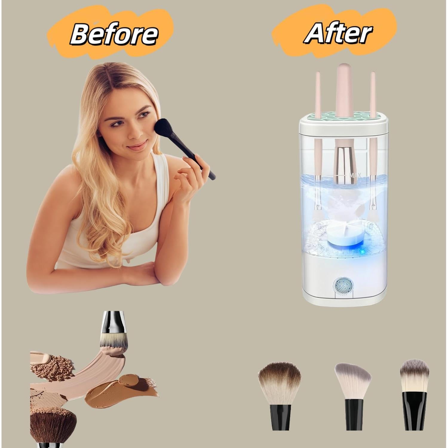 Limpiador Eléctrico de Brochas de Maquillaje Eichopmen - Secado Rápido