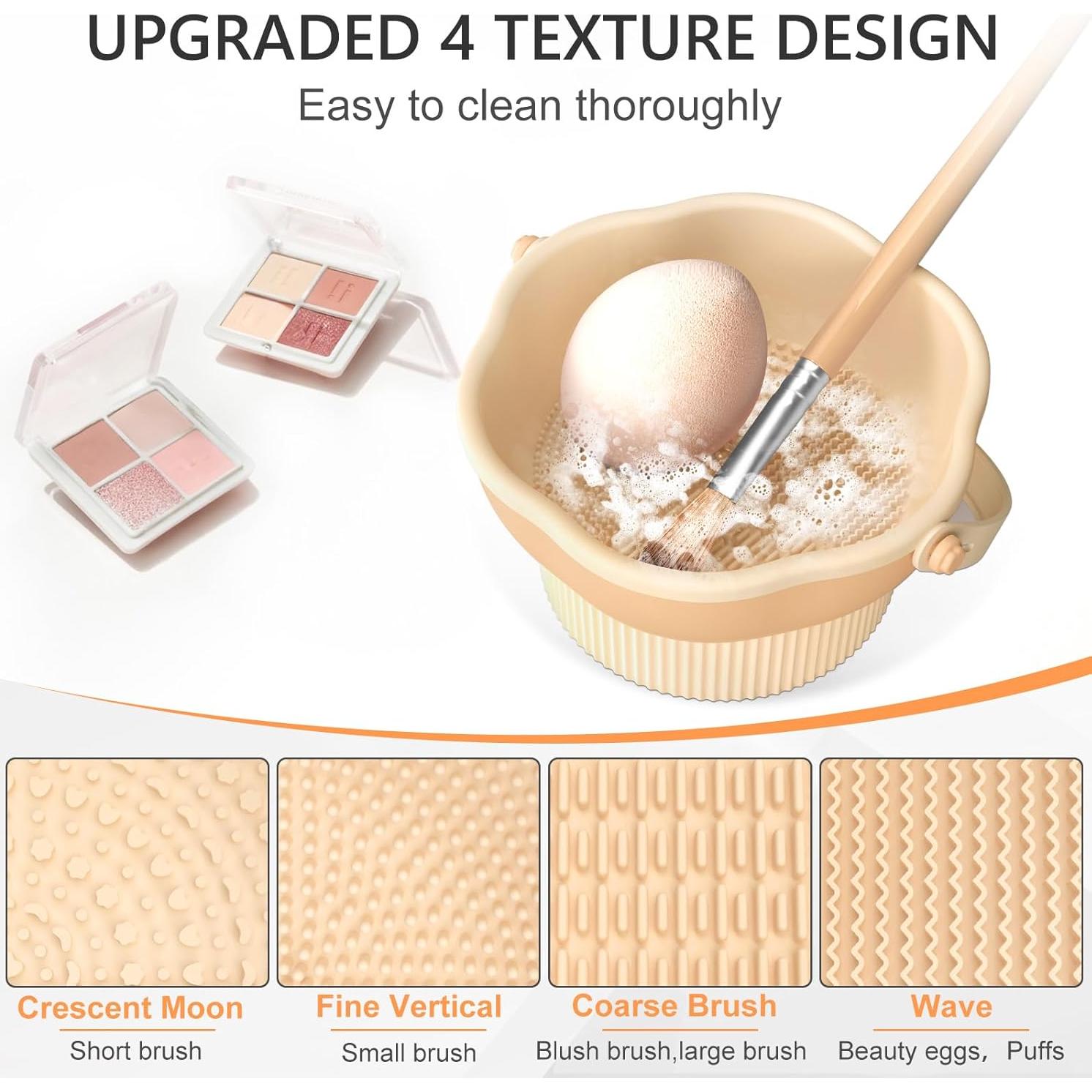 Alfombrilla Limpiadora de Brochas Senbowe 3 en 1 Rosa