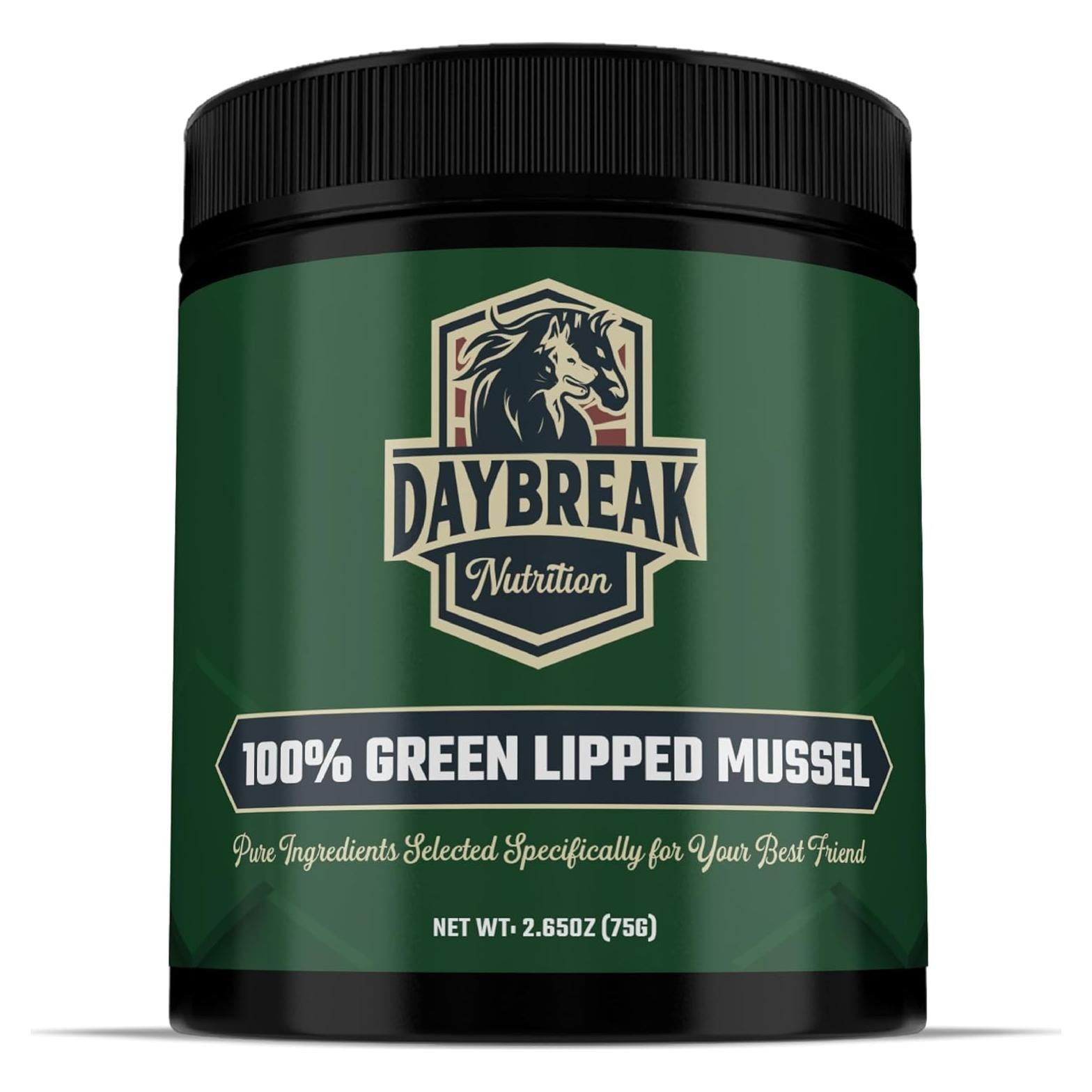 Polvo de Mejillón Verde Daybreak 75g - Suplemento Articular para Perros y Gatos
