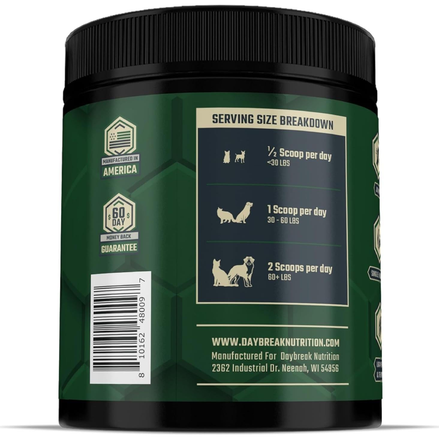 Polvo de Mejillón Verde Daybreak 75g - Suplemento Articular para Perros y Gatos