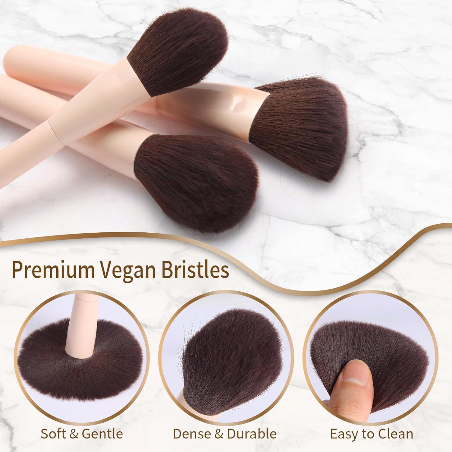 Juego de Brochas de Maquillaje 10 Piezas YutimeAura Rosa