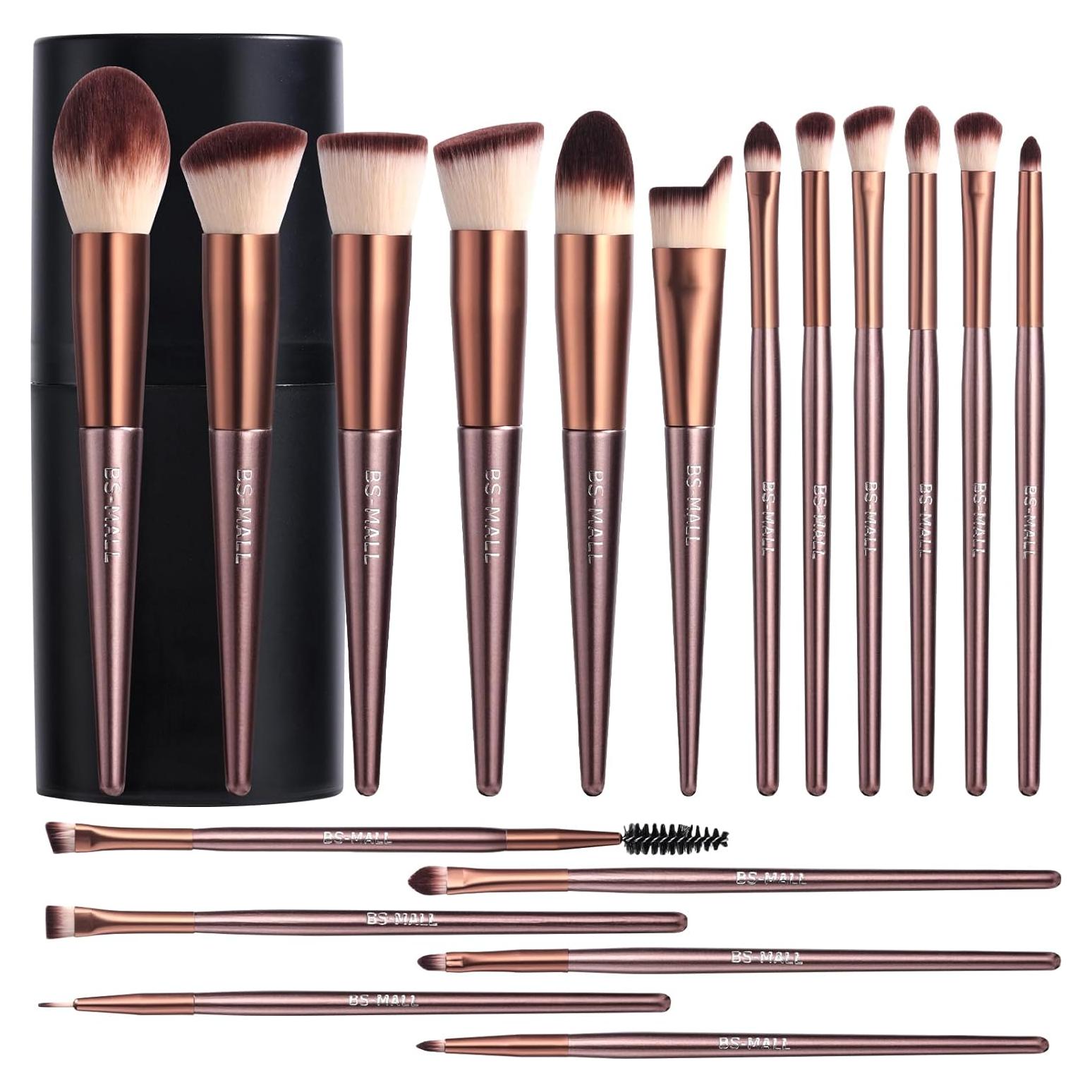 Conjunto de Brochas de Maquillaje BS-MALL 18 Pcs Sintéticas