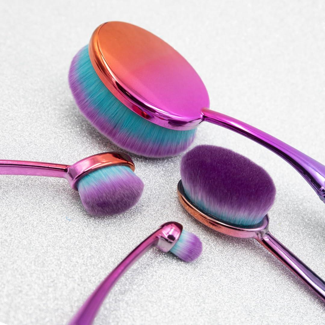 Kit de Brochas de Maquillaje MODA 4 Piezas Veganas Ovaladas