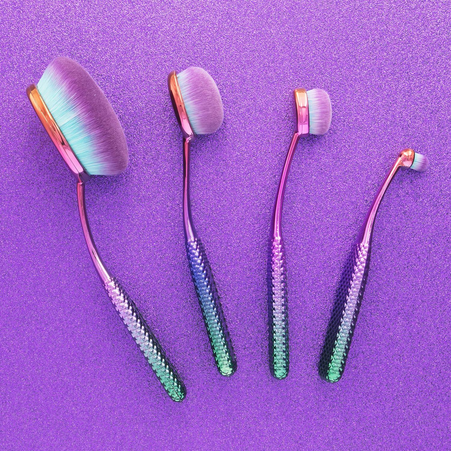 Kit de Brochas de Maquillaje MODA 4 Piezas Veganas Ovaladas