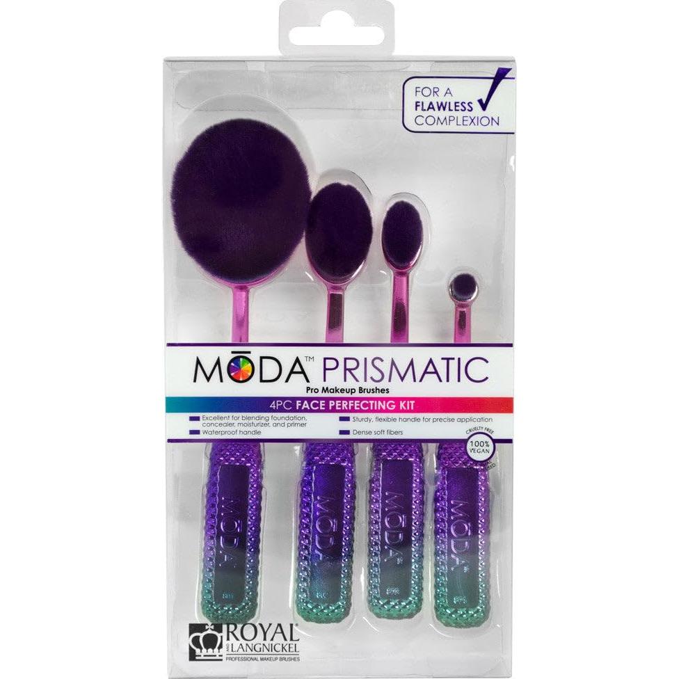 Kit de Brochas de Maquillaje MODA 4 Piezas Veganas Ovaladas