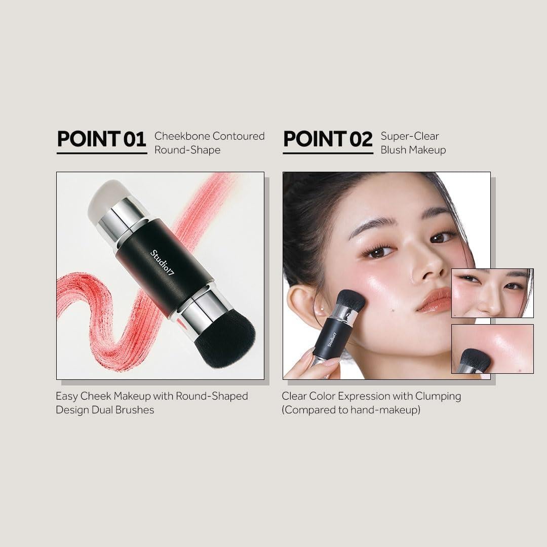 Brocha de Rubor Doble de Silicona Olive Young - Maquillaje Profesional