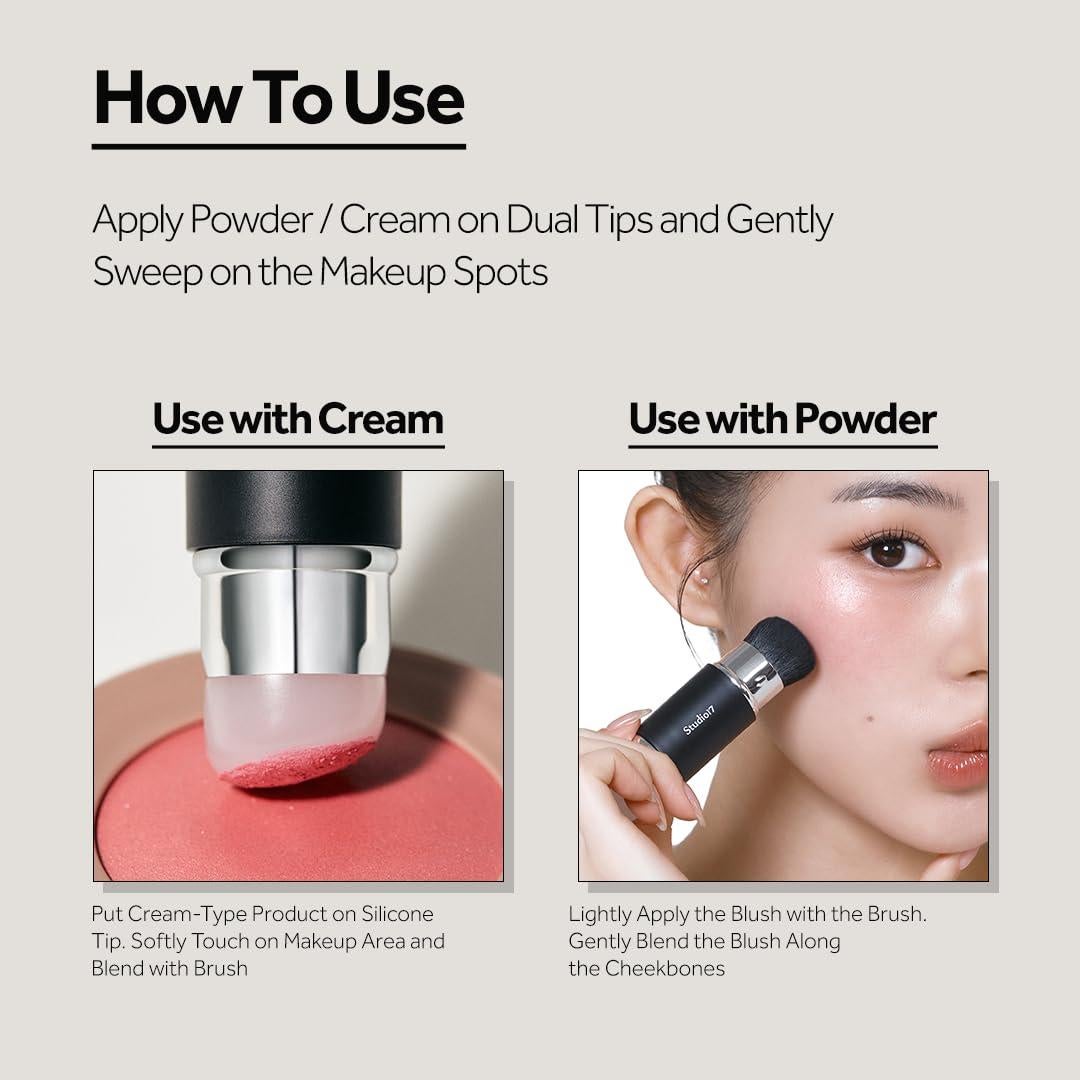 Brocha de Rubor Doble de Silicona Olive Young - Maquillaje Profesional