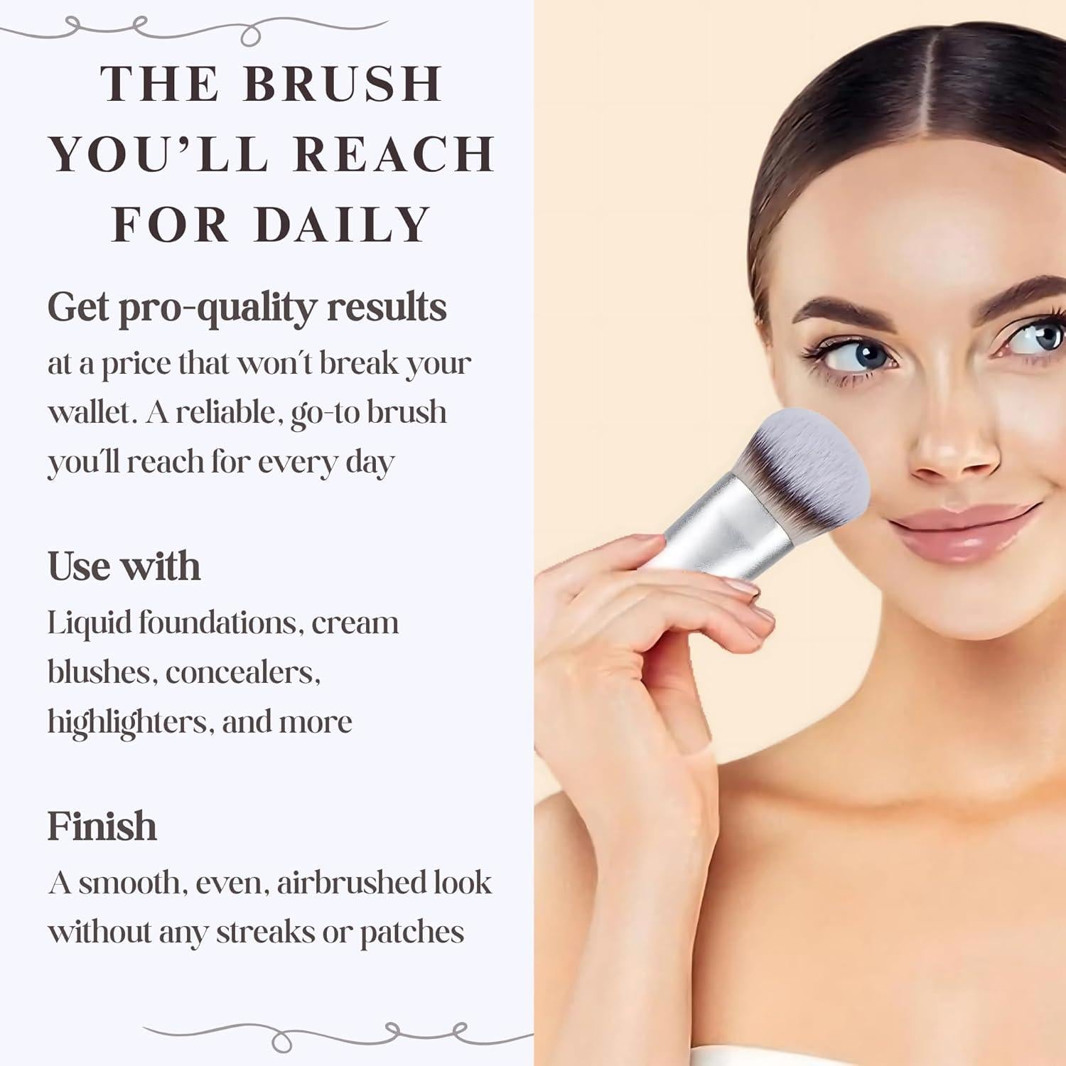 Brocha de Maquillaje Profesional SaDM Shiny - Vegana 18.8cm