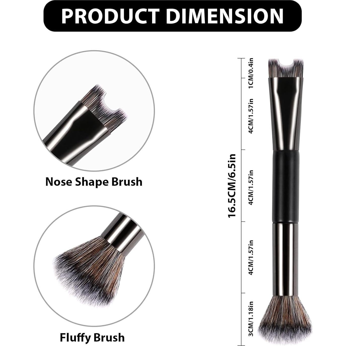 Brocha de Contorno de Nariz 2 en 1 - Cerdas Premium para Maquillaje