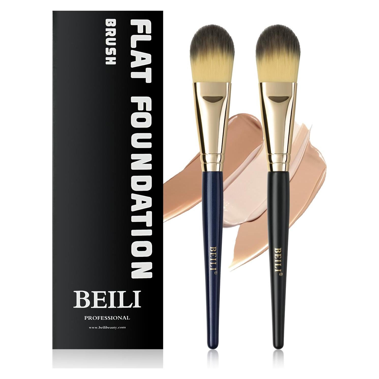Conjunto de Brochas de Maquillaje BEILI - 2 Piezas para Base Líquida y Corrector