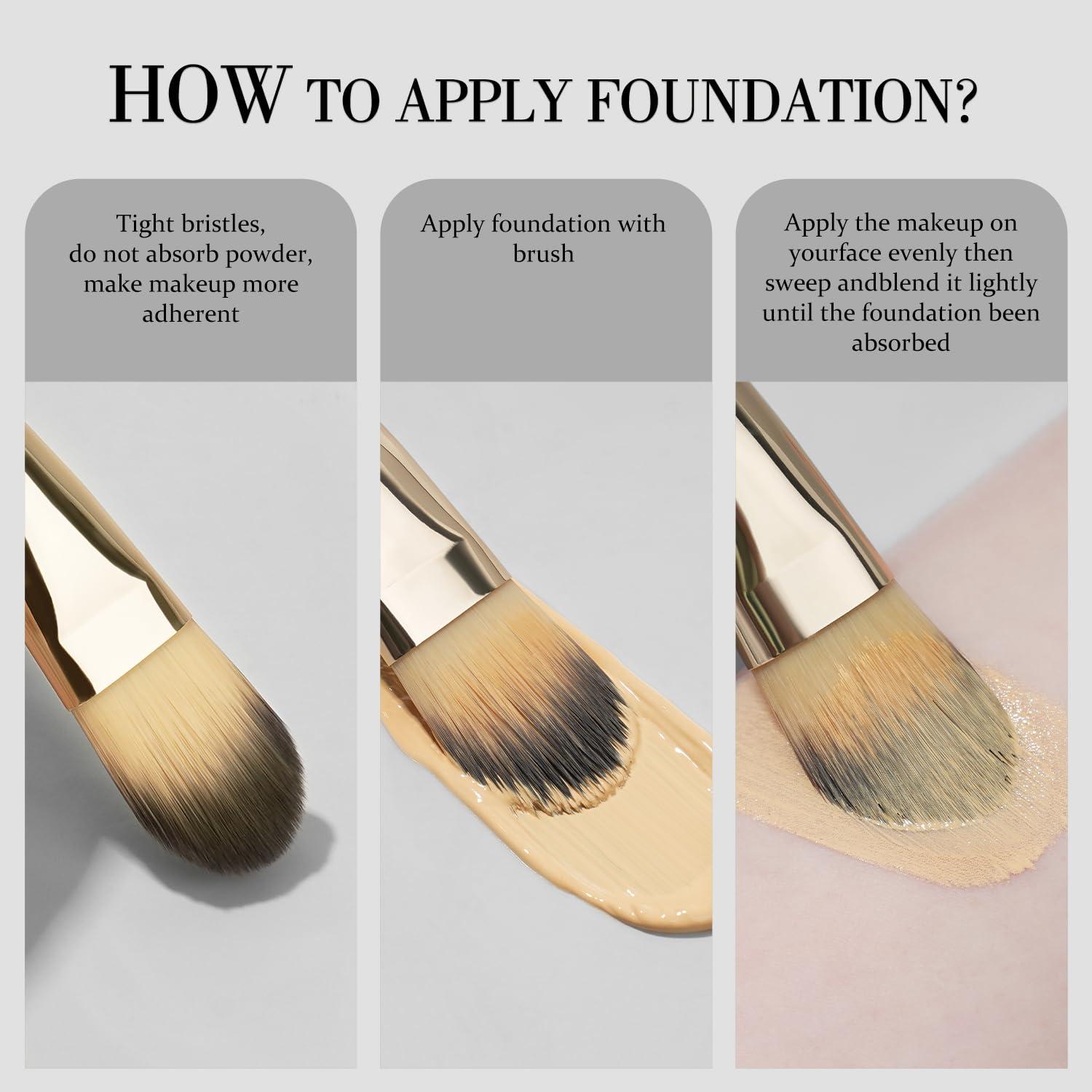 Conjunto de Brochas de Maquillaje BEILI - 2 Piezas para Base Líquida y Corrector