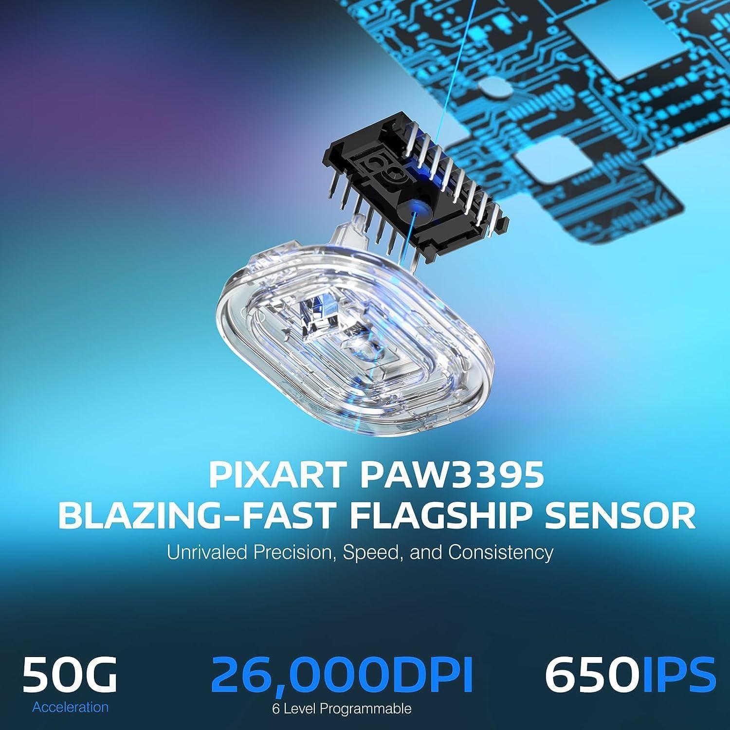 Ratón Inalámbrico MANBASNAKE X3 Pro 4K/8K 26000 DPI Negro