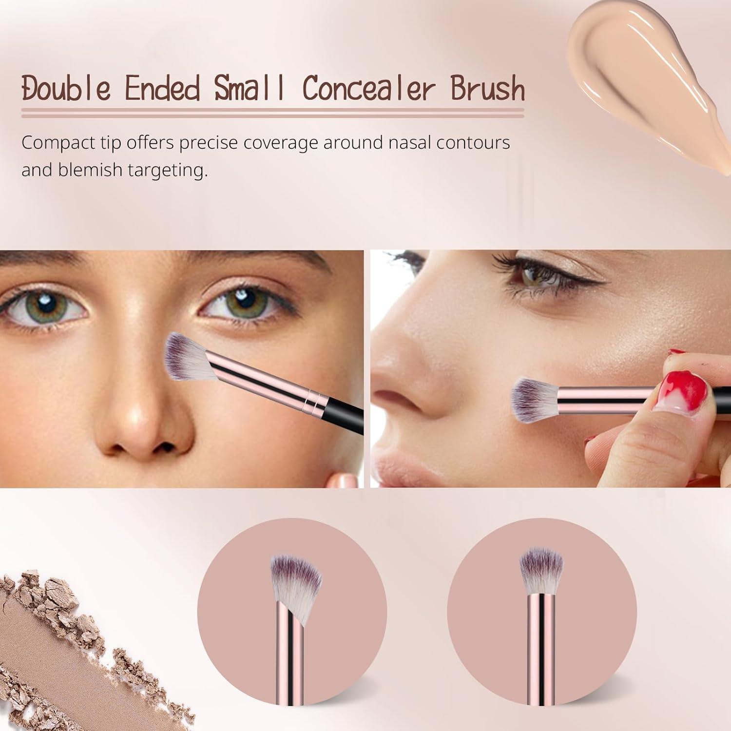 Juego de Brochas de Maquillaje Lansteen 4PCS Doble Cara