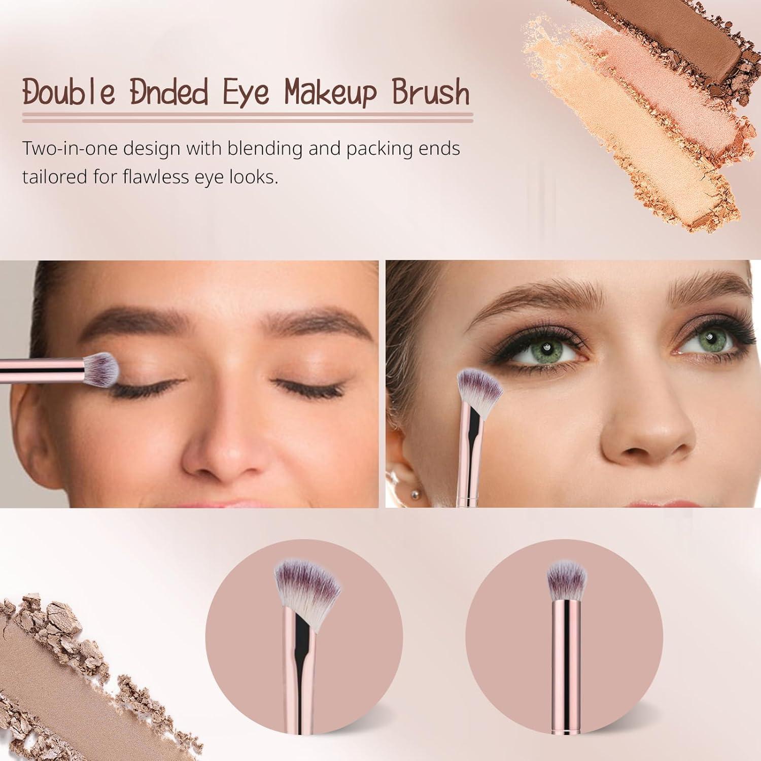 Juego de Brochas de Maquillaje Lansteen 4PCS Doble Cara