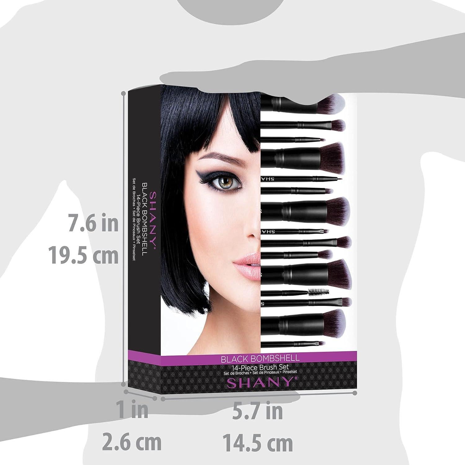 Set de 14 Pinceles de Maquillaje SHANY Bombshell Negra