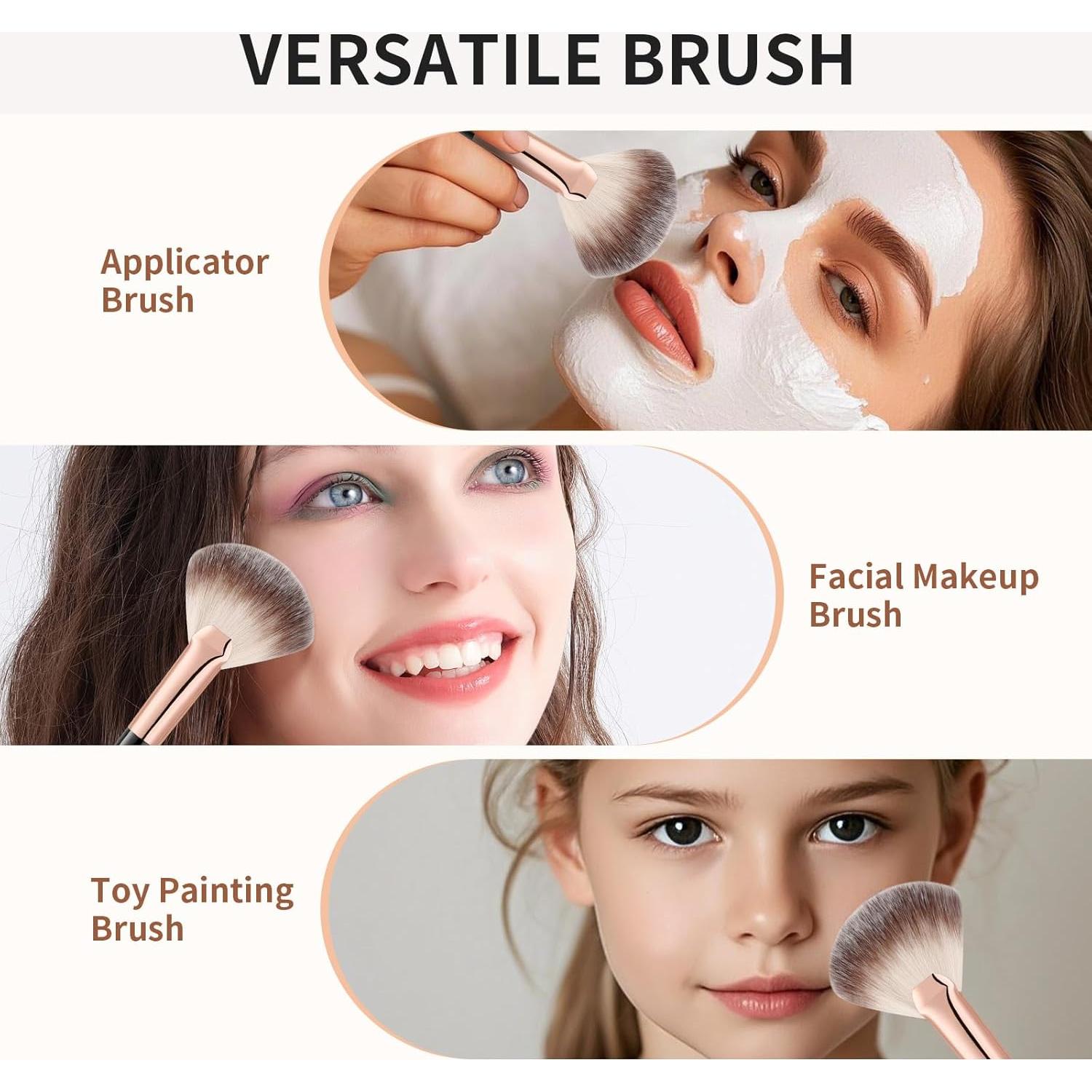 Brocha de Abanico Docolor Profesional para Maquillaje