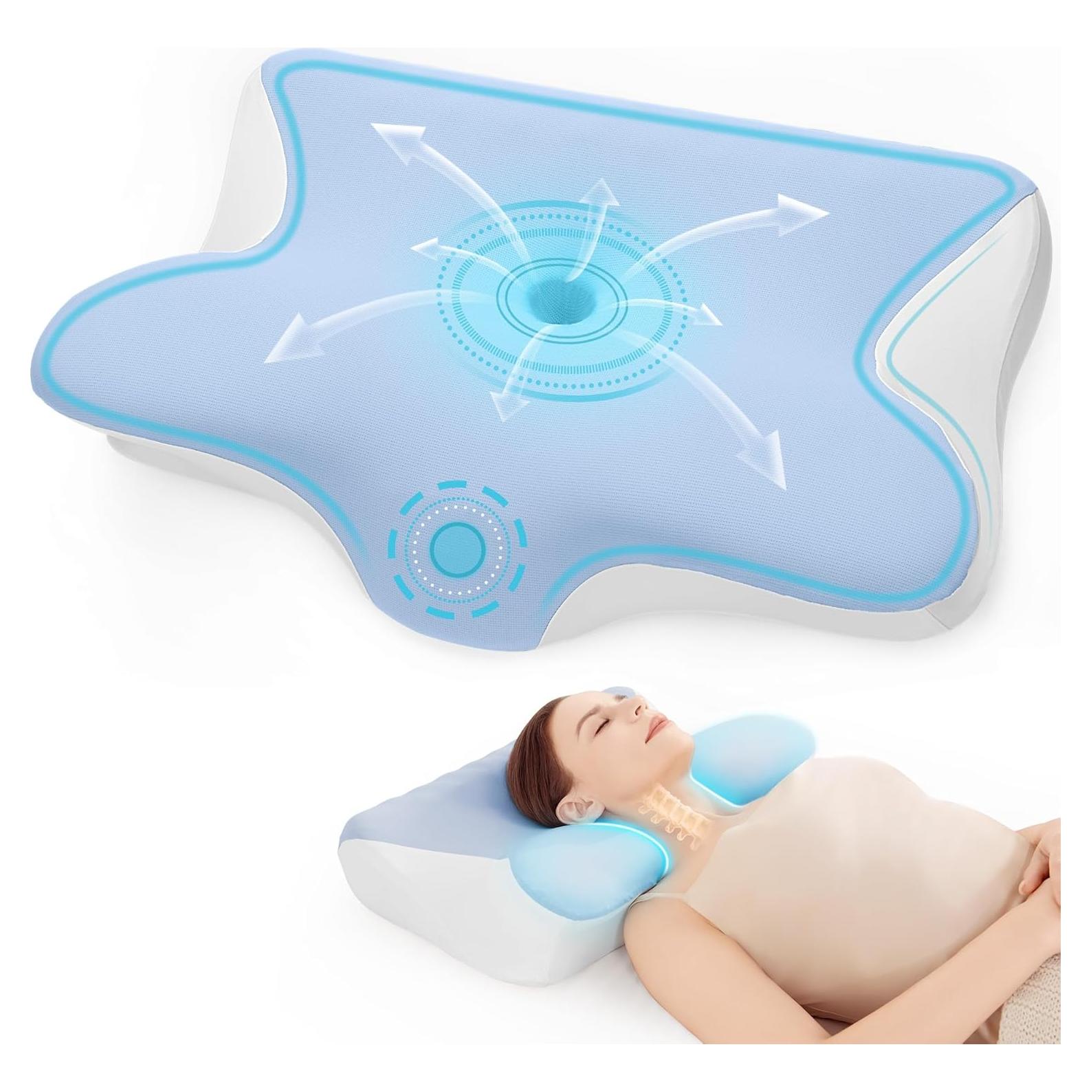 Almohada Cervical Restnature Ergonómica Espuma de Memoria Azul