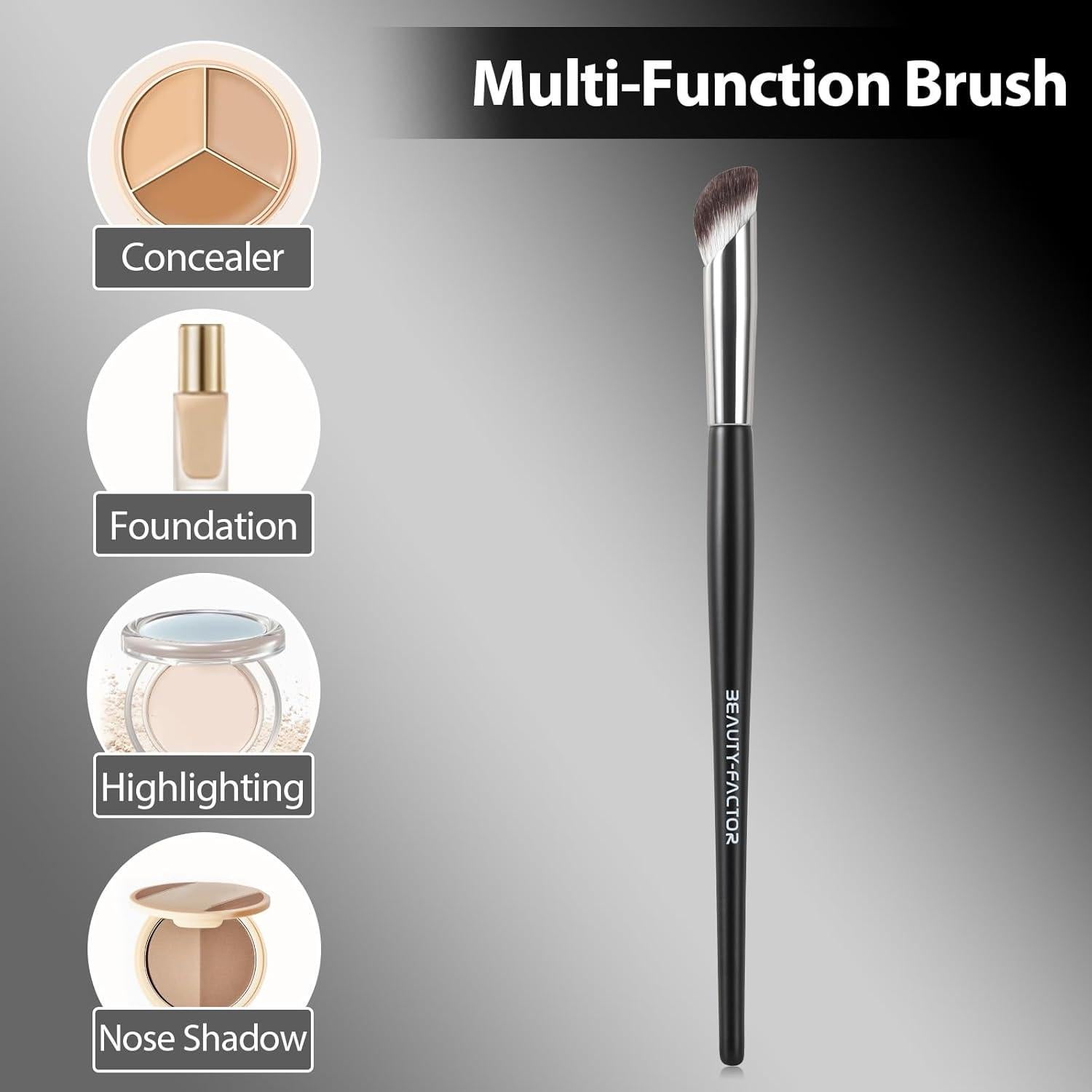 Brocha Corrector Angulada BeautyFactor - Cerdas Sintéticas Suaves
