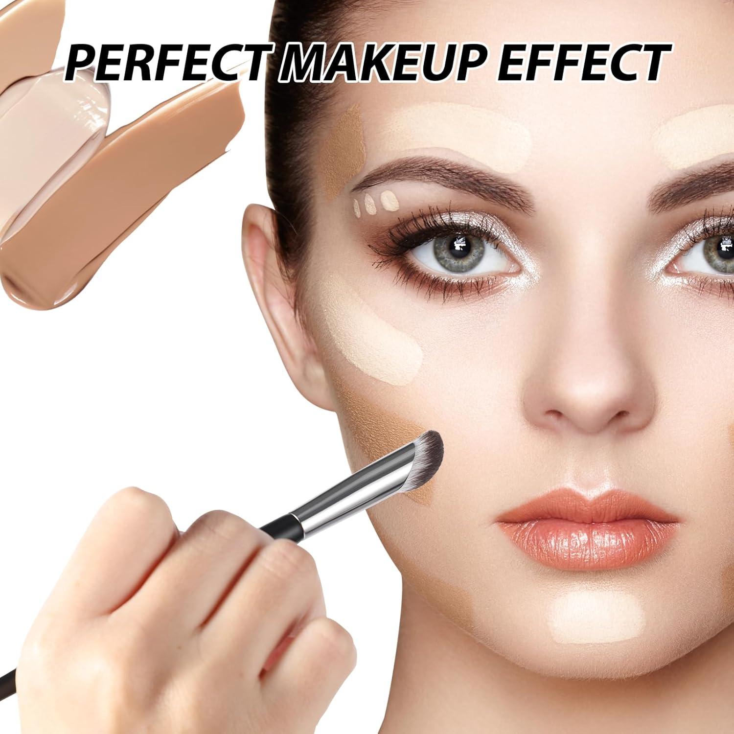 Brocha Corrector Angulada BeautyFactor - Cerdas Sintéticas Suaves