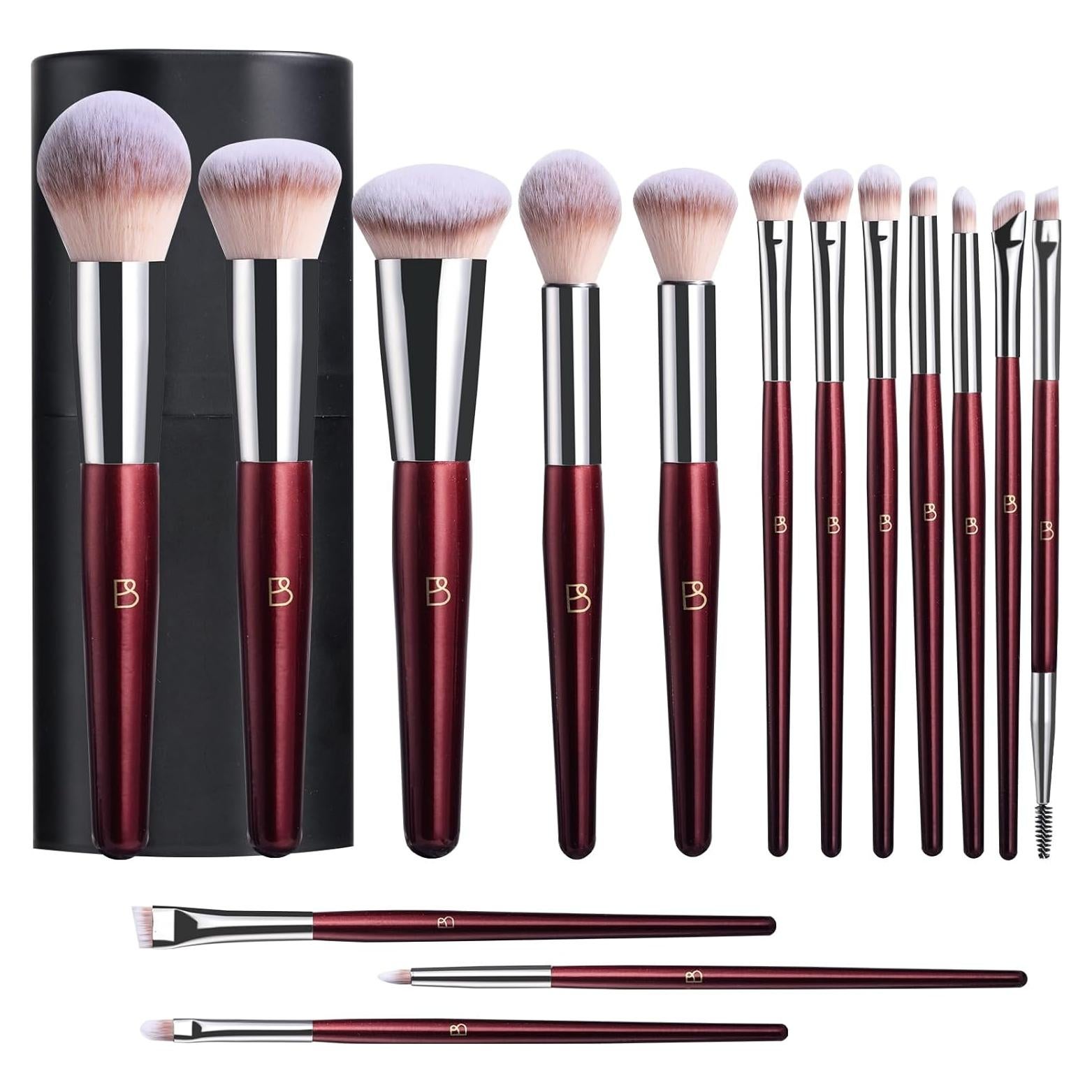 Conjunto de Brochas de Maquillaje BS-MALL 14 Piezas Sintéticas