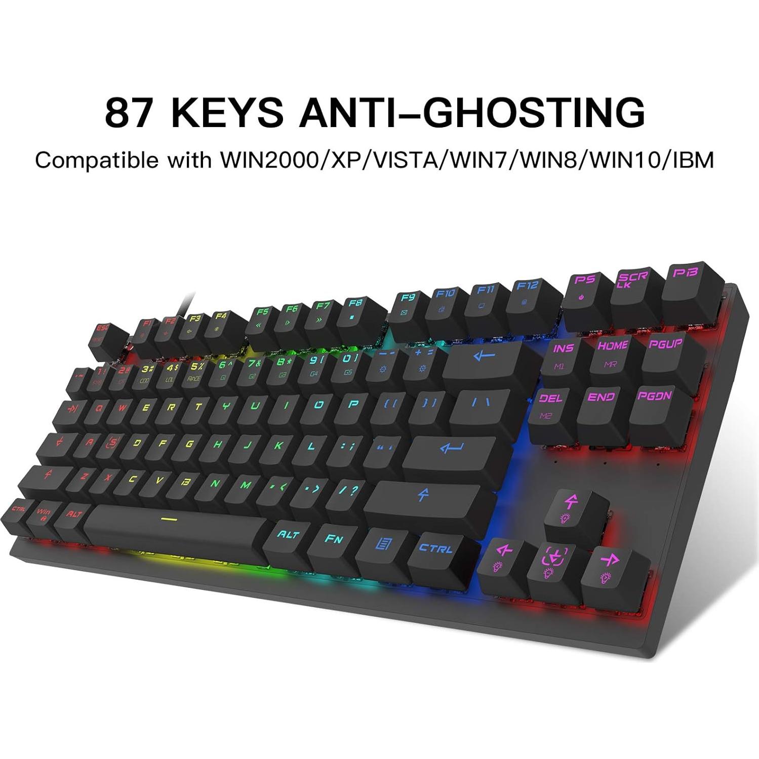 Teclado Mecánico MOTOSPEED MSCK82 RGB 87 Teclas Compacto